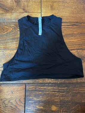 lululemon athletica Black Cropped Muscle Tank